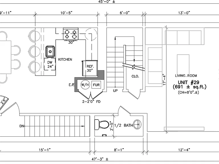 1st floor of unit (2nd floor of building)