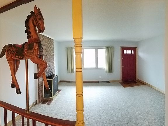 Front door and living room