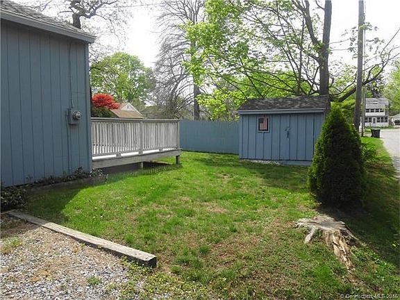 Shed, side yard, part of parking area