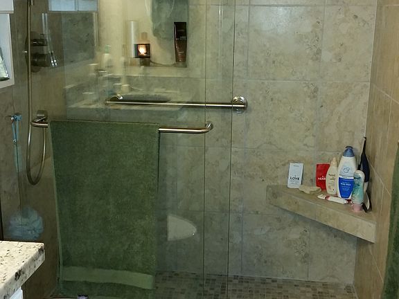 New tiled master bath