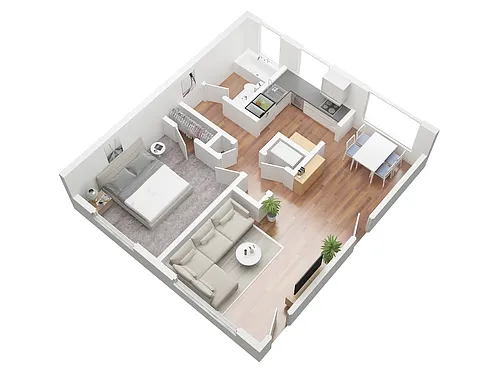 Floor plan One Bedroom - One Bath