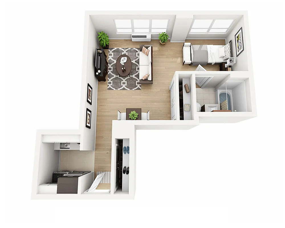 Floor plan Studio (E1C-795)