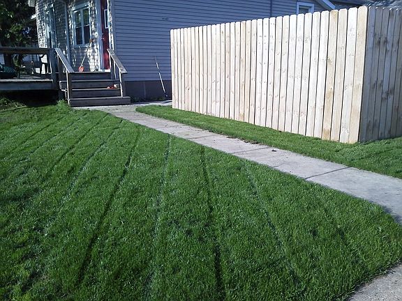 yard between house and garag