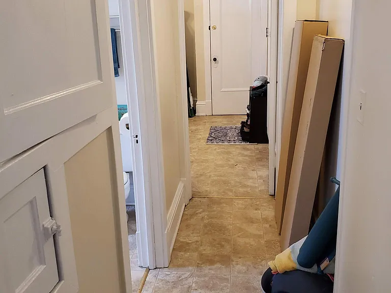 Hallway connecting kitchen to living room