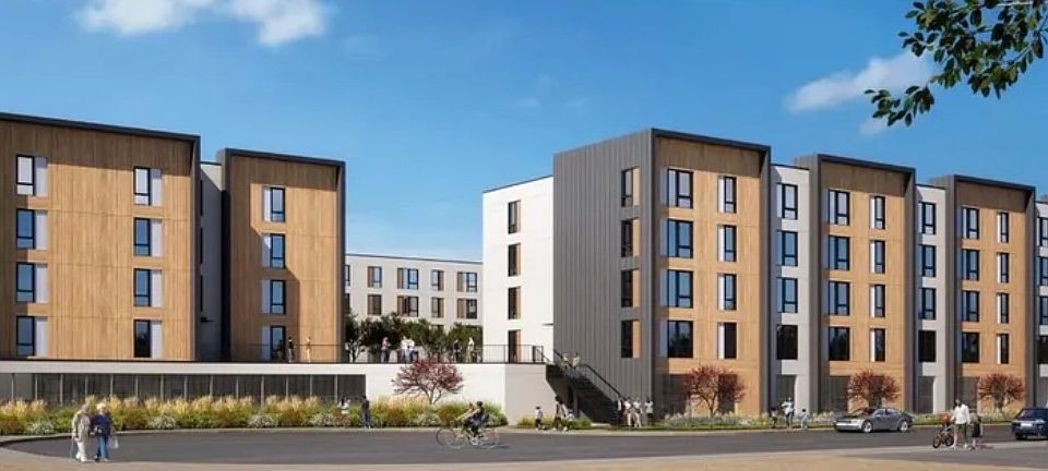 Modern five-story apartment community featuring secured first-floor parking, a spacious fitness center, secure bike and parcel rooms, state-of-the-art controlled access entry, a welcoming community room, and a beautifully designed courtyard.