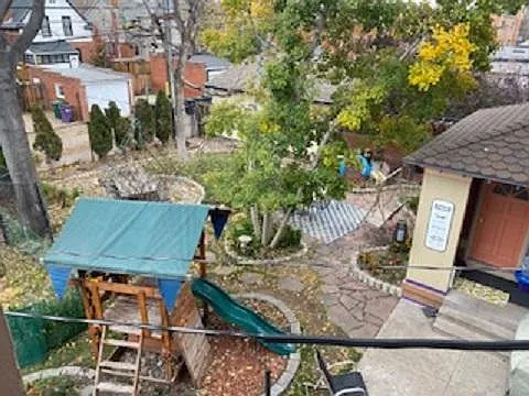 Backyard with six foot fence