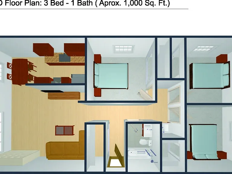 Three Bedroom One Bath Three Bedroom One Bath