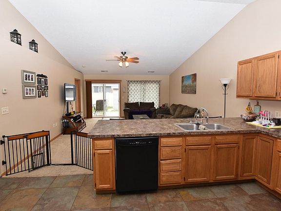 Kitchen open to living room
