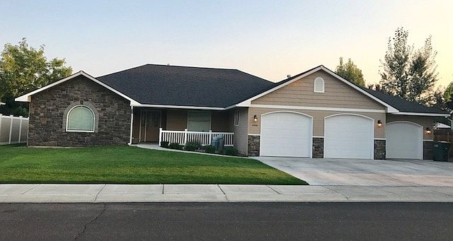 Three car garage/three doors