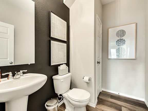 Model Representation - Powder bath off entryway with beautiful vanity