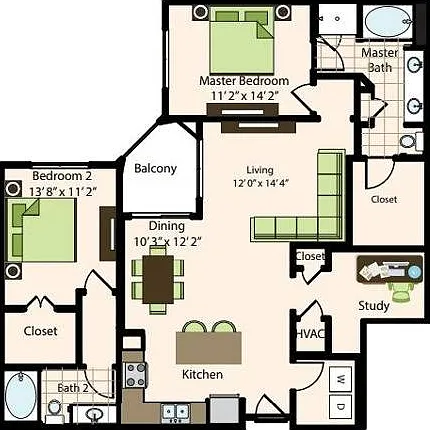 B3.2 | 2x2 | 1377 sq ft B3.2 | 2x2 | 1377 sq ft