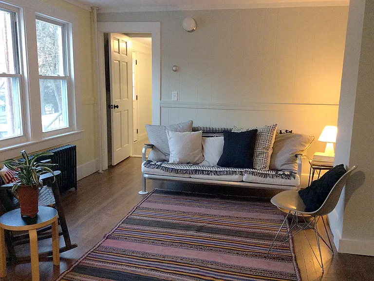 Living area adjacent to kitchen