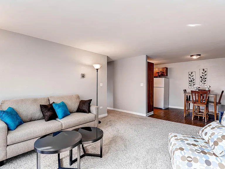 Peak 54 Apartments Living Room and Dining Room in Denver, Colorado