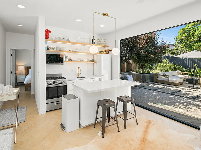 Guest house kitchen with large cantina doors