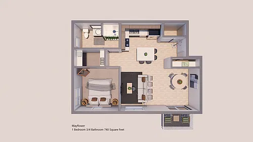 Floor plan 1 Bedroom
