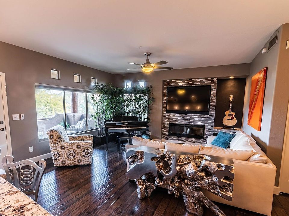 Living room with mountain views