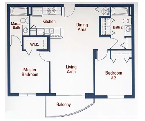 Floor plan 2 Bedroom 2 Bath