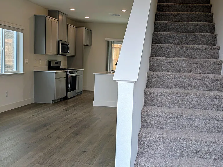 Frontdoor entry opens into great room or upstairs