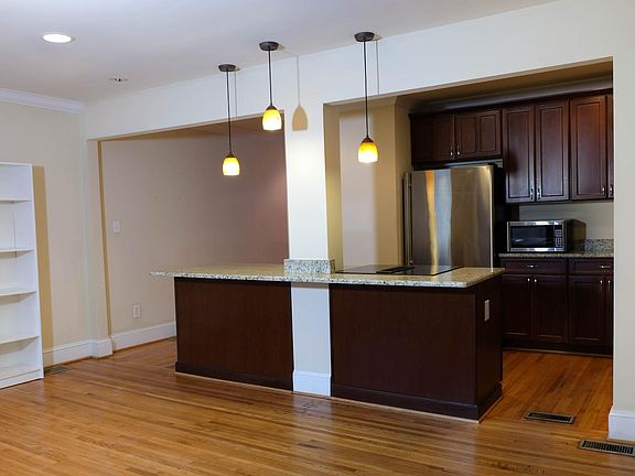 Looking at the kitchen from the living room