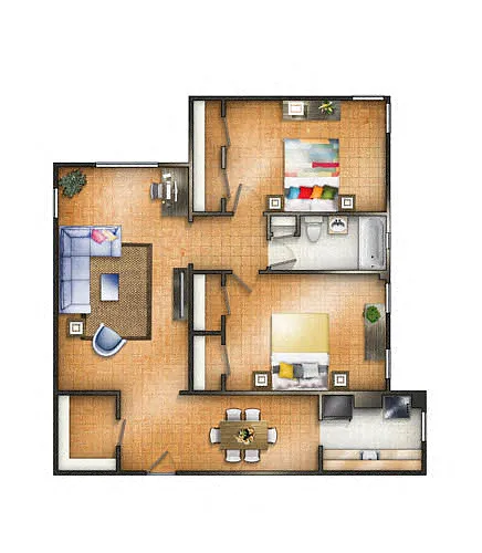 Floor plan 2 BR 22