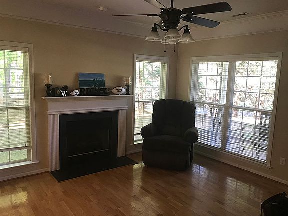 Gas logs in living room.
