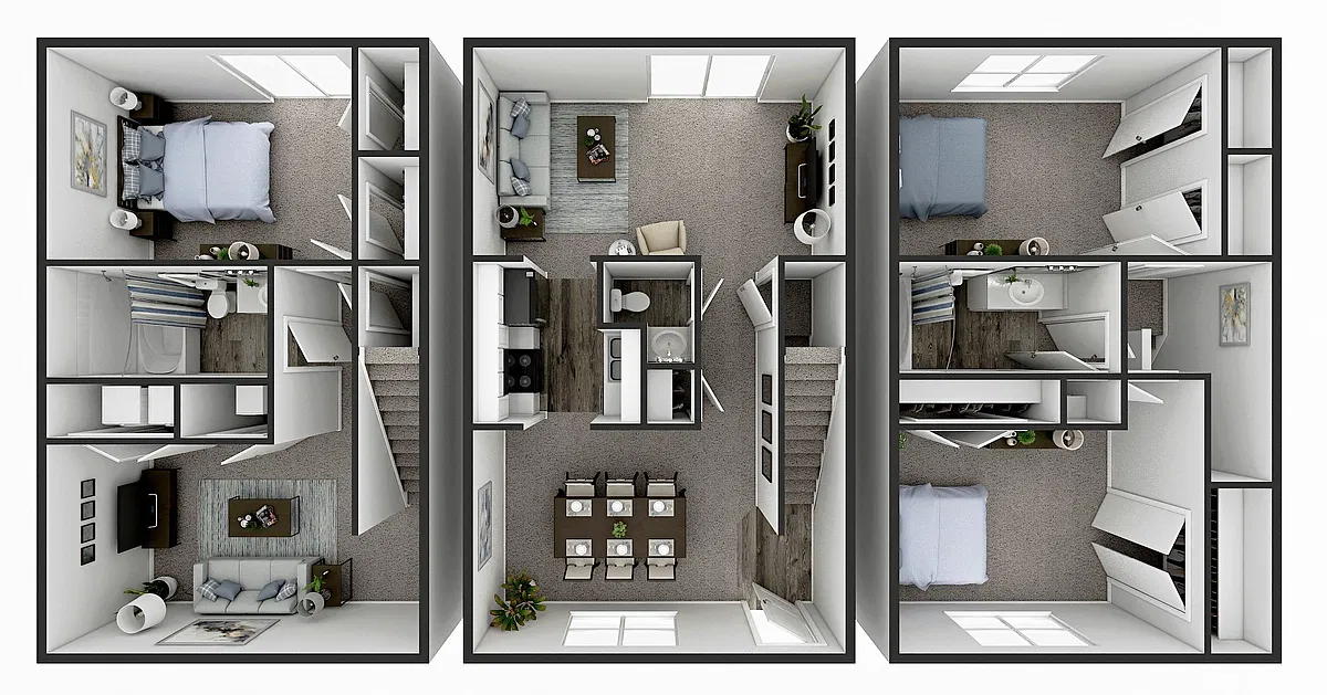 Floor plan 3 BR Townhome - Georgetown Road