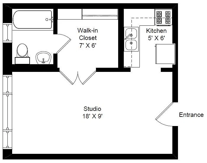 Floor plan Surf Street View Studio