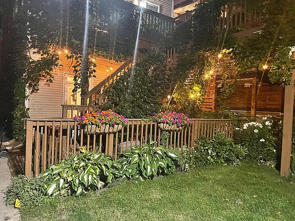 night view of yard