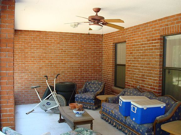 Covered porch perfect for entertaining