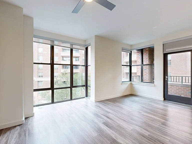Apartment Living Room with Wood Style Flooring and Patio/Balcony.