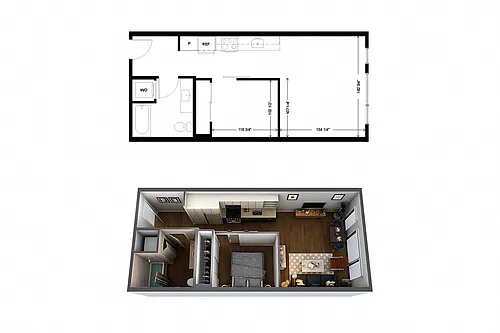 Floor plan a3 Urban 1 Bedroom