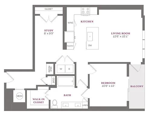 Floor plan 1X1 A15