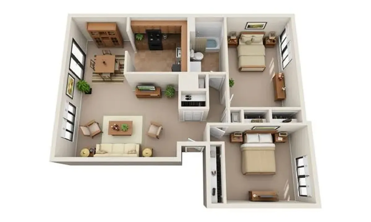 Floor plan Deauville Park Two Bedroom