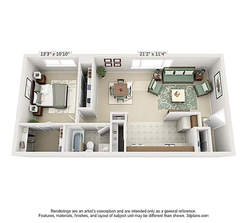 Floor plan 1 Bedroom Small