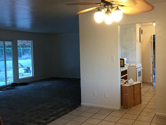 View from front entry, new flooring to be installed