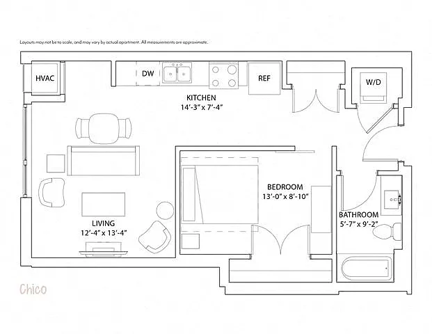 Floor plan Studio Chico