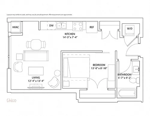 Floor plan Studio Chico