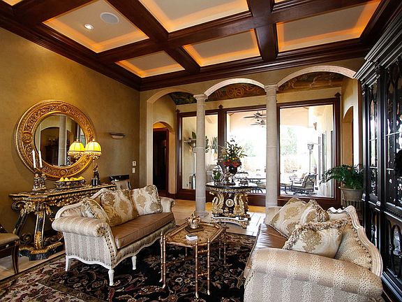 View outdoor living & waterfall