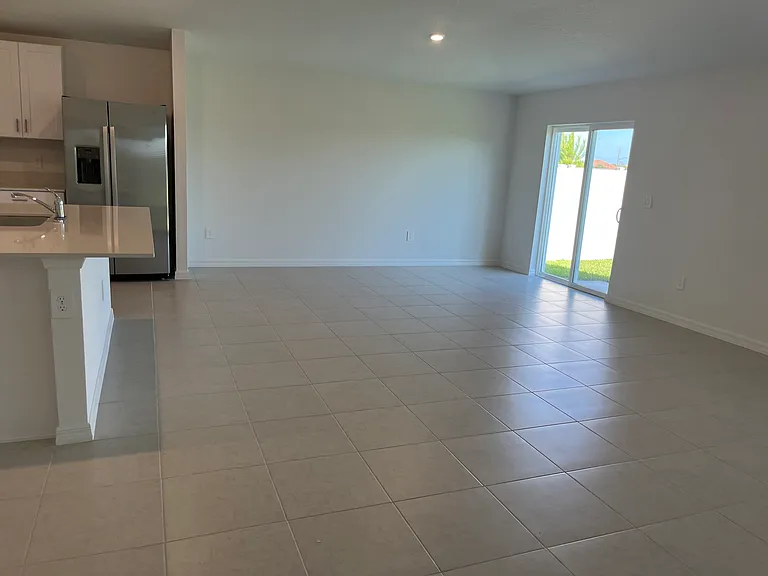 Kitchen and Living room, open floor plan