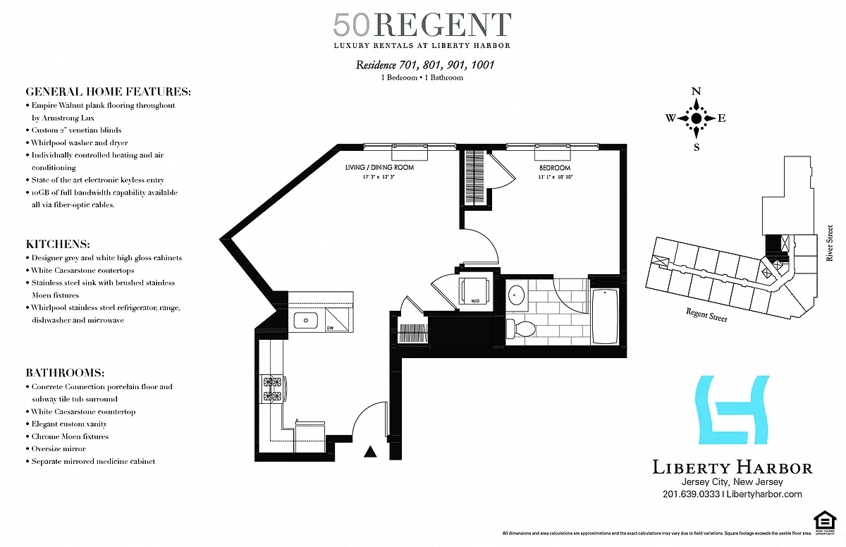 Floor plan 50 REGENT-1 BEDROOM PLAN S