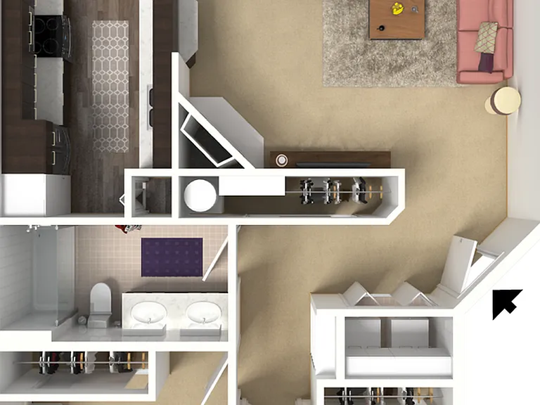 2 Bedroom, 1 Bath - 1,018 SF - Edinburgh 2 Bedroom, 1 Bath - 1,018 SF - Edinburgh