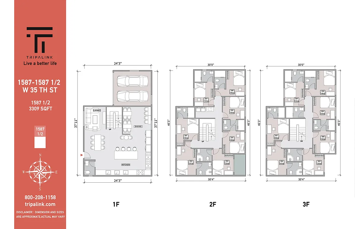 Floor plan 1587 1/2 West 35th Street