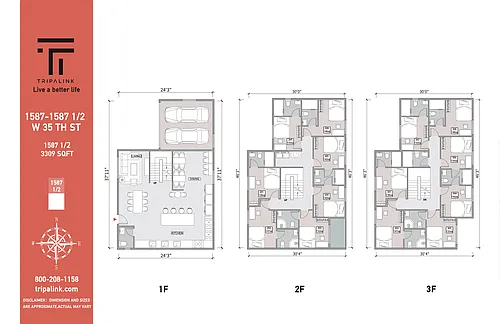 Floor plan 1587 1/2 West 35th Street