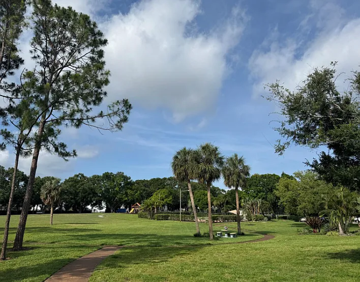 Walking trail, Dog park, and playground