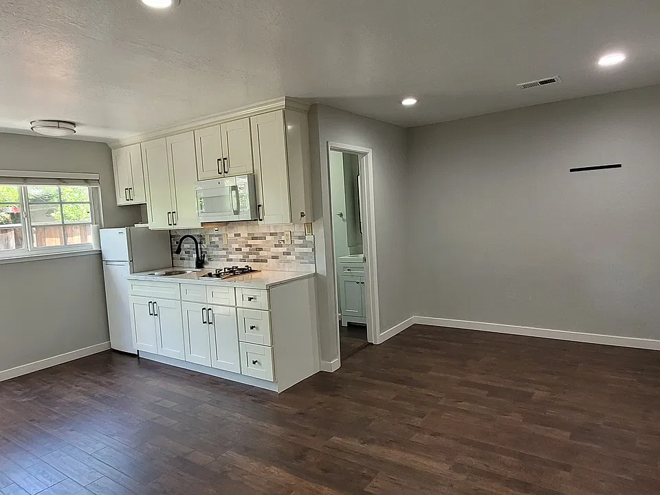 kitchen and living room