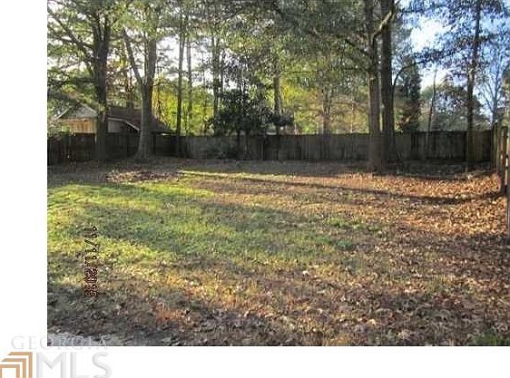 Fenced backyard