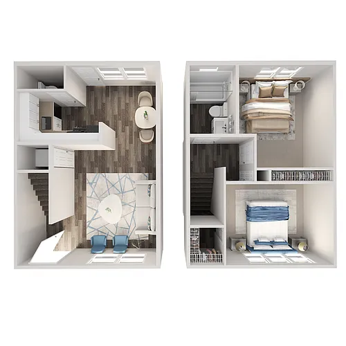 Floor plan 2 Bedroom Townhouse/1.5 baths