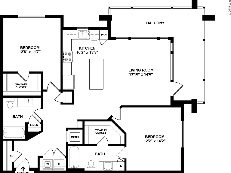 The ENCHANTING | TWO BEDROOM, TWO BATH, 1501 TOTAL SF WITH LARGE WRAP BALCONY/PATIO The ENCHANTING | TWO BEDROOM, TWO BATH, 1501 TOTAL SF WITH LARGE WRAP BALCONY/PATIO