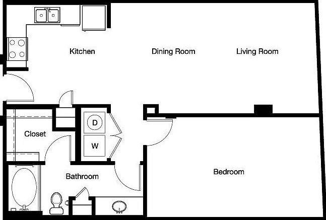 Gallery At Turtle Creek - A1C - 1 Beds - 1 Baths - 831 Sq. ft.