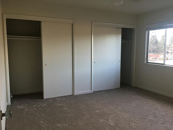 Bedroom with large closets